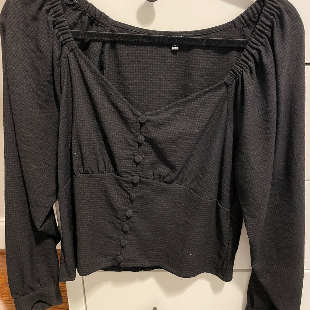 Madewell Black Sweetheart Blouse